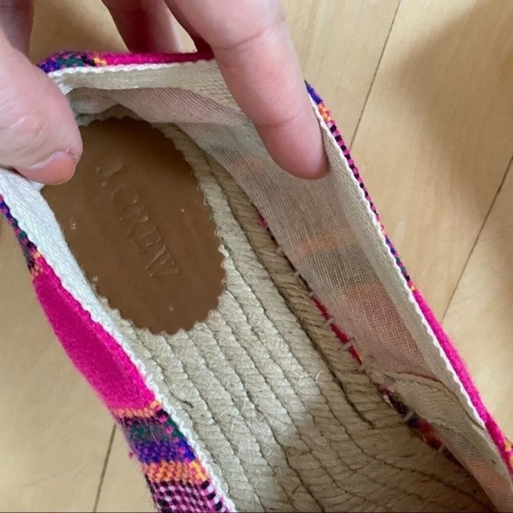 J.CREW Woven Canvas Espadrilles in Pink 10